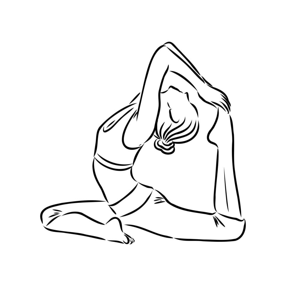 yoga pose vector sketch