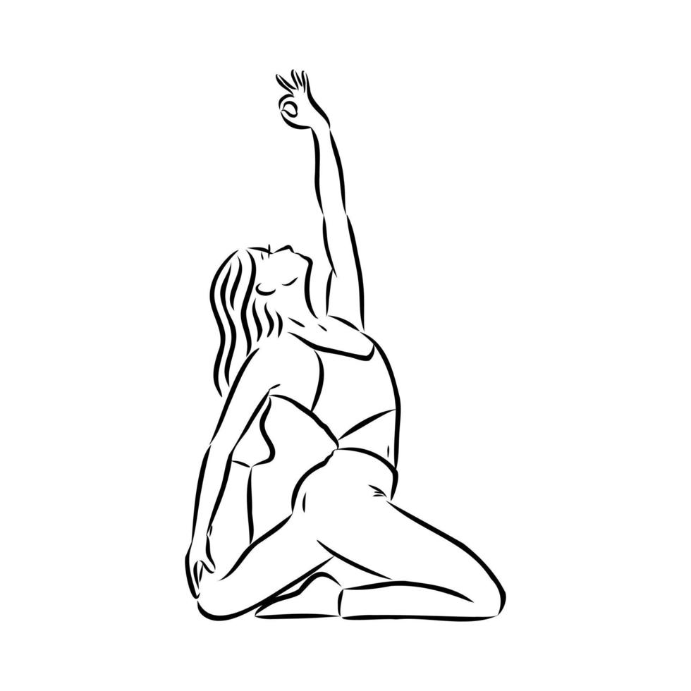 bosquejo del vector de la pose de yoga