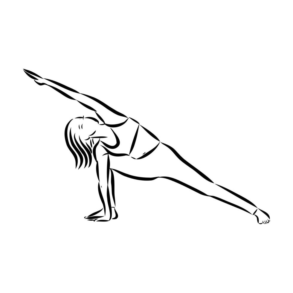 yoga pose vector sketch