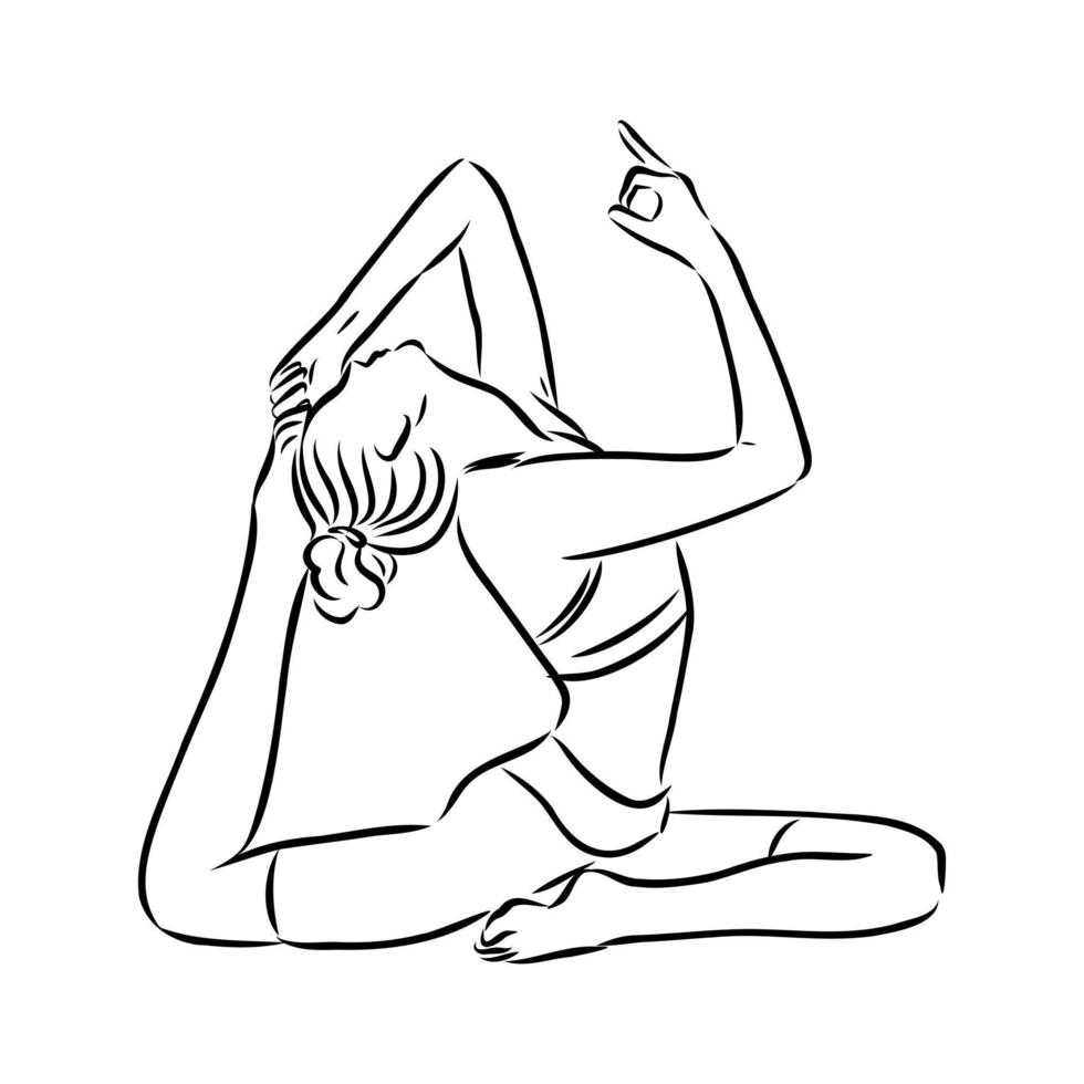 bosquejo del vector de la pose de yoga