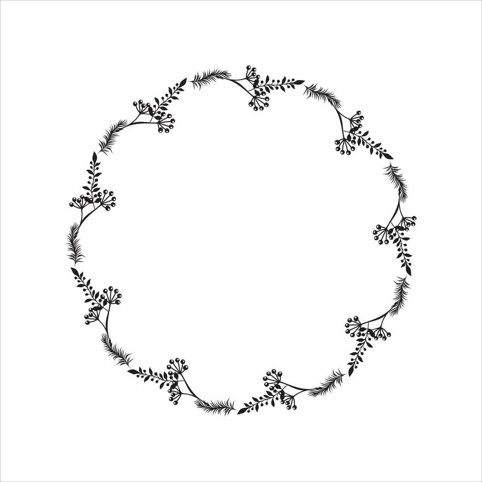 round flower frame vector sketch