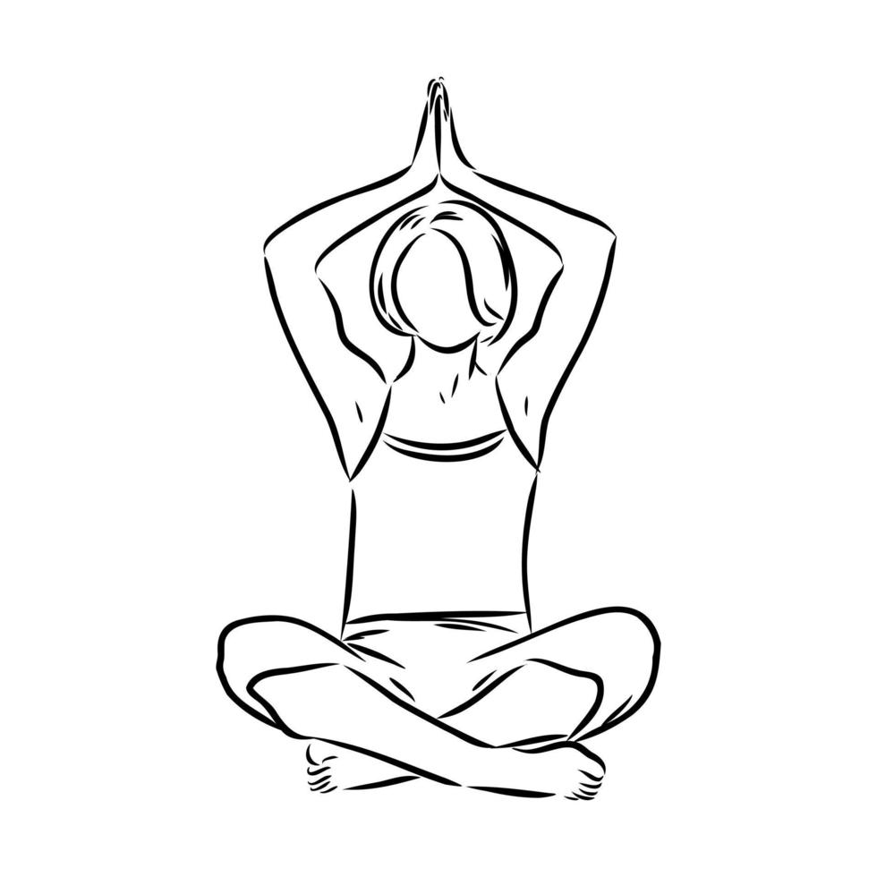 bosquejo del vector de la pose de yoga