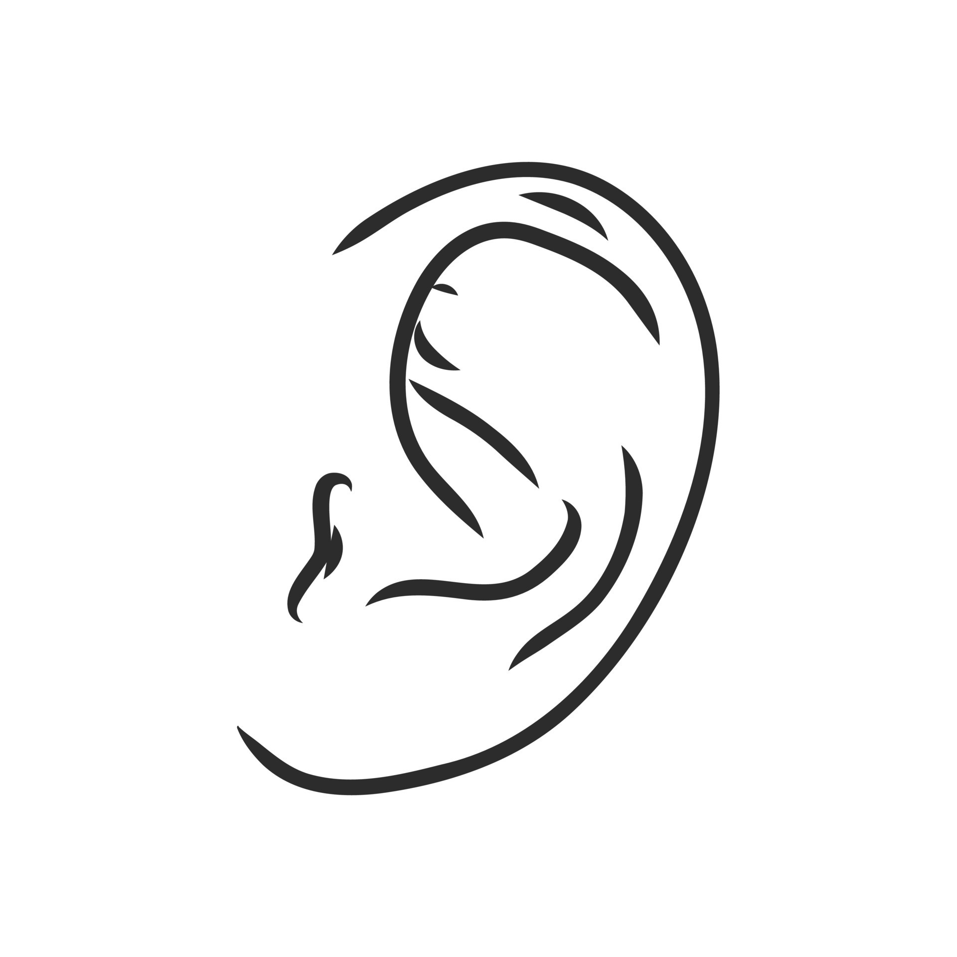 Ear Black And White Clipart