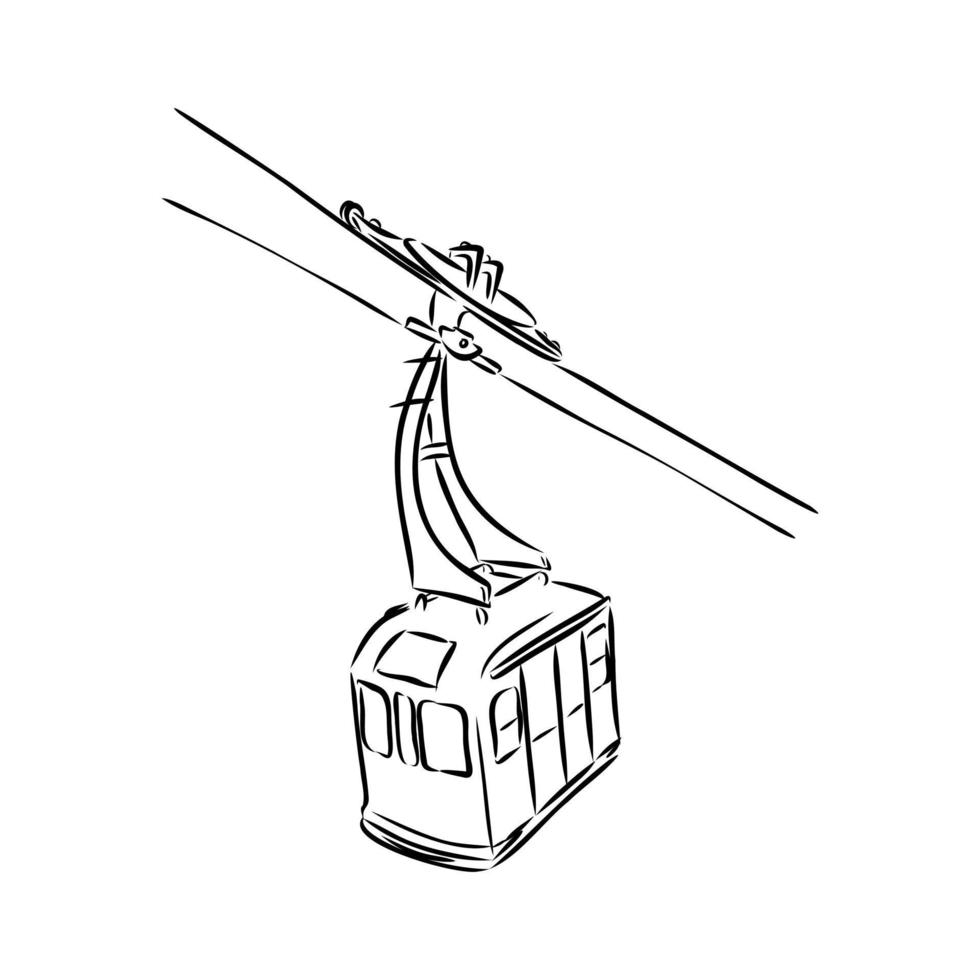 bosquejo del vector del teleférico