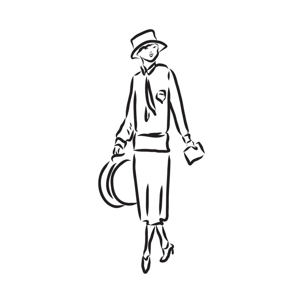 retro fashion vector sketch