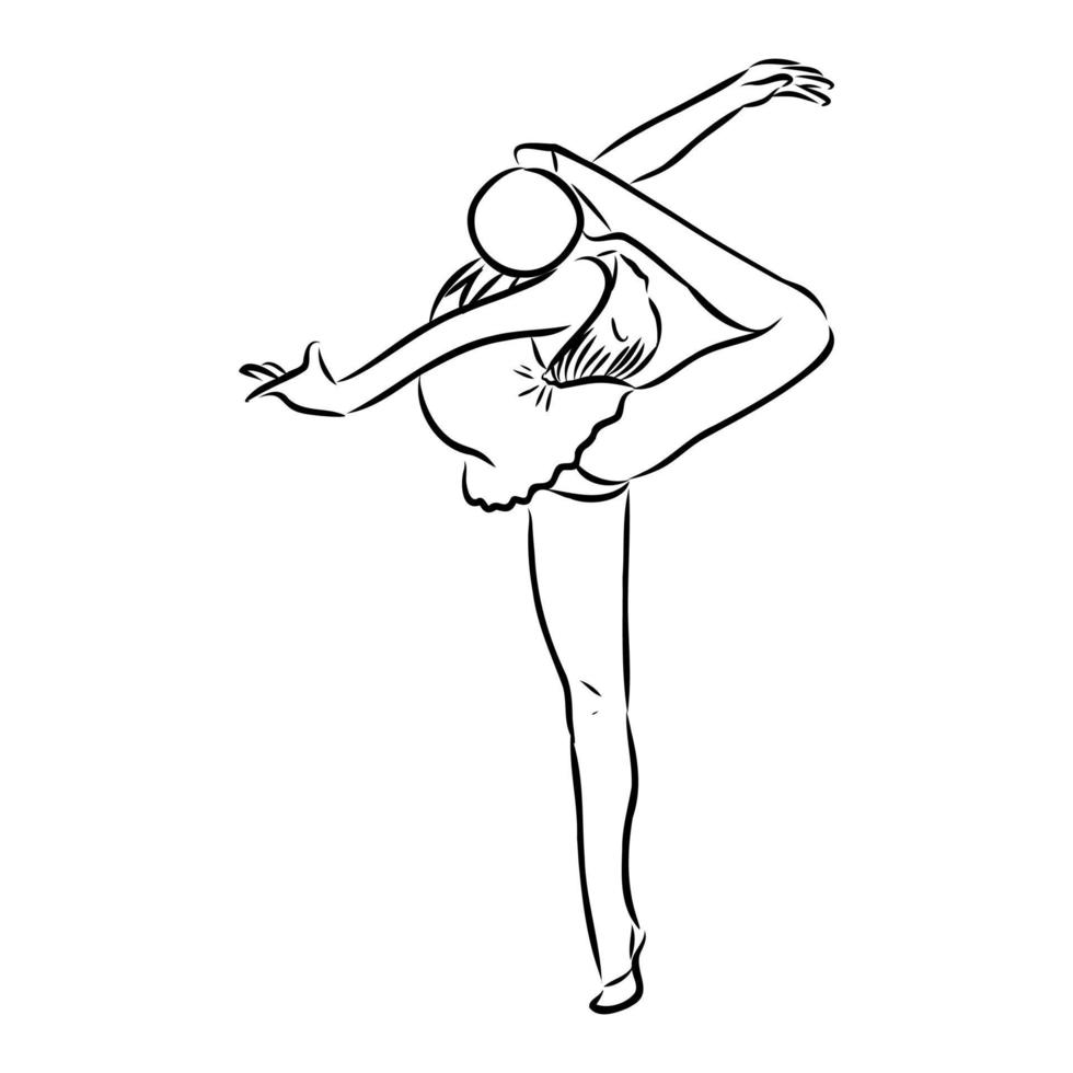 artistic gymnastics vector sketch