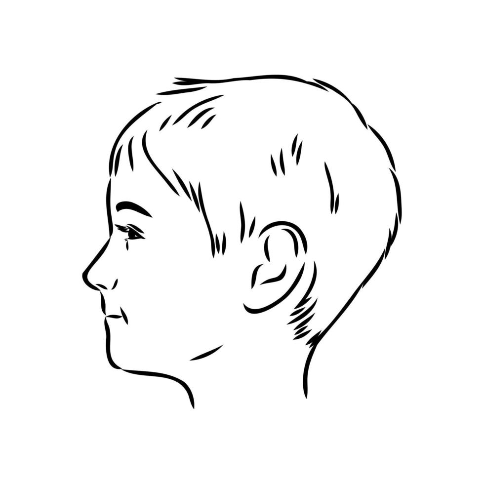 child profile vector sketch