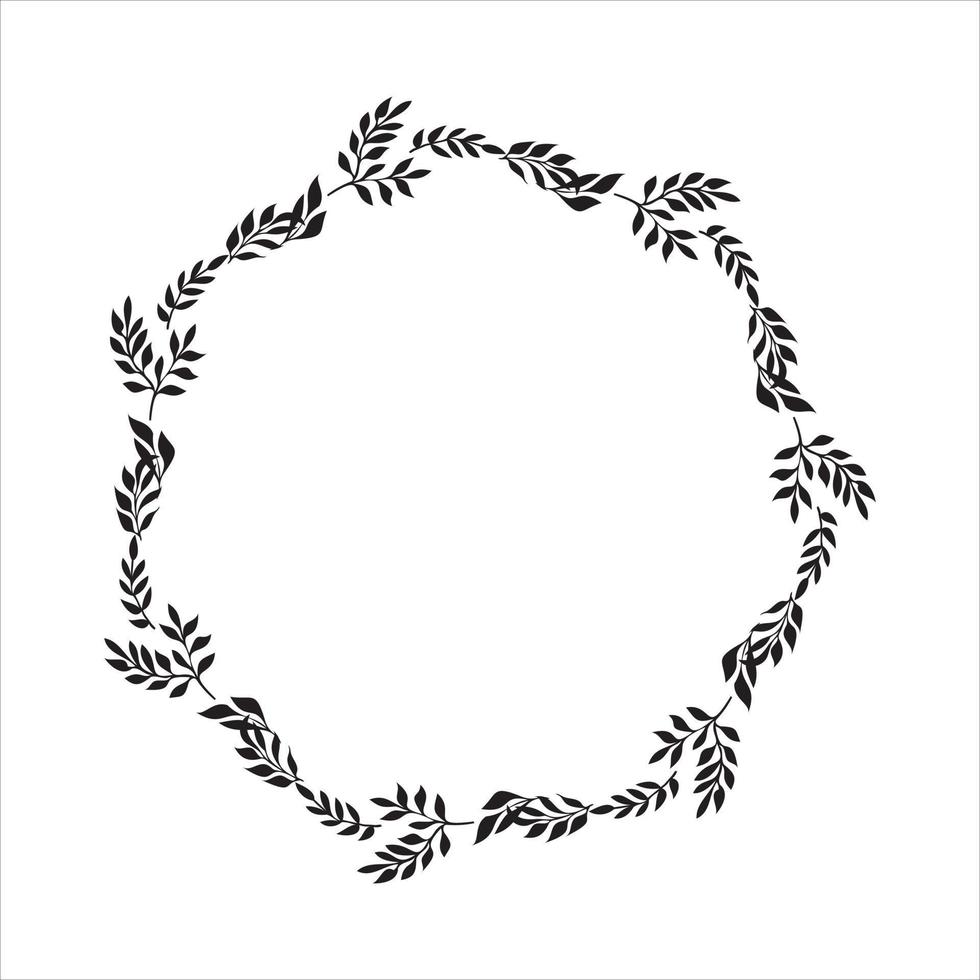 round flower frame vector sketch