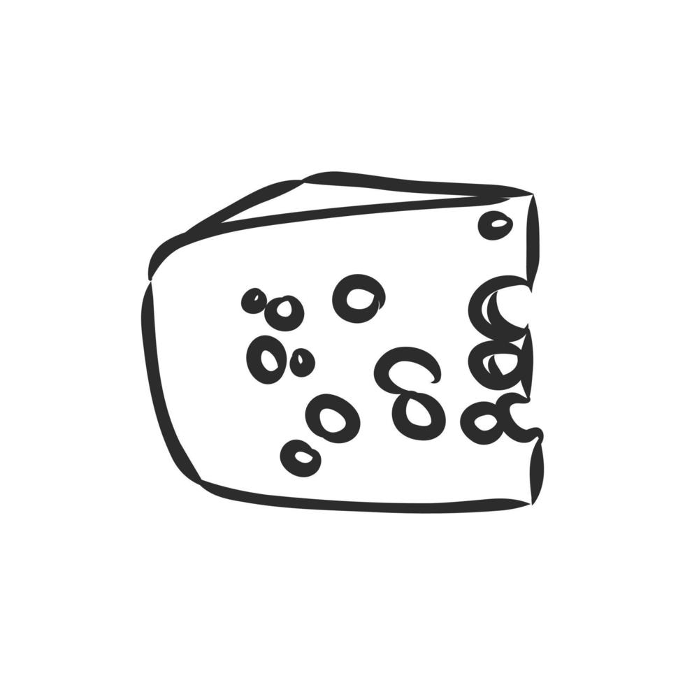 un trozo de dibujo vectorial de queso vector