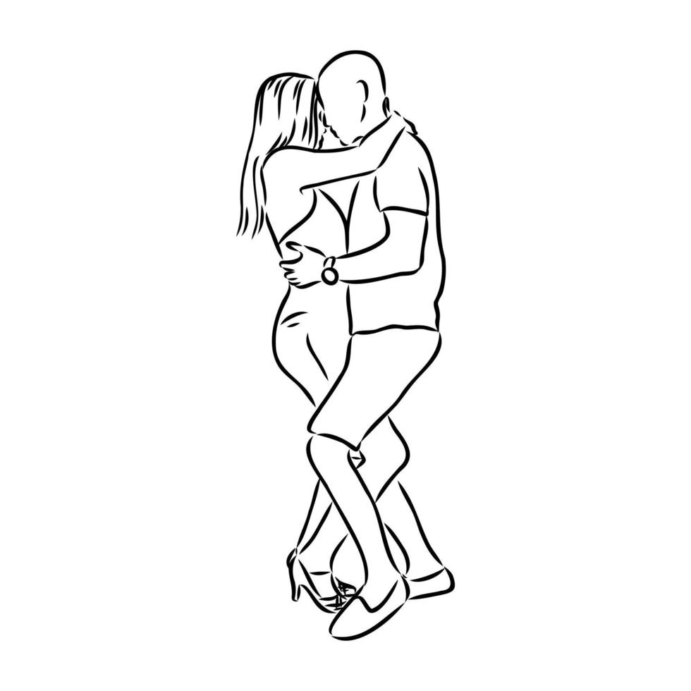 bachata dance vector sketch