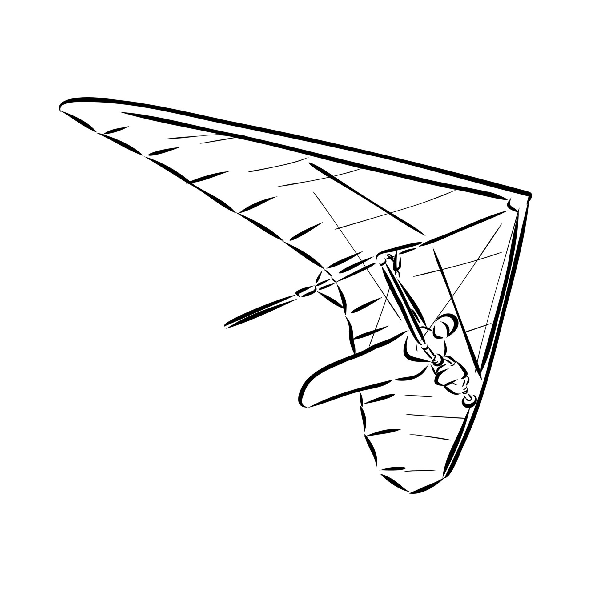 hang glider vector sketch 7312541 Vector Art at Vecteezy