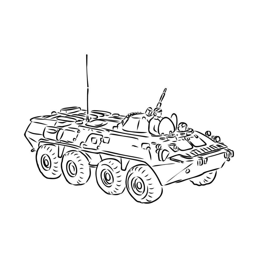 armored car vector sketch