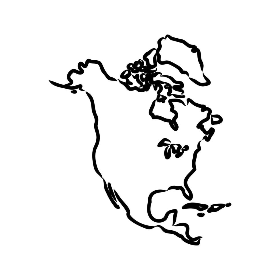 north america map vector sketch