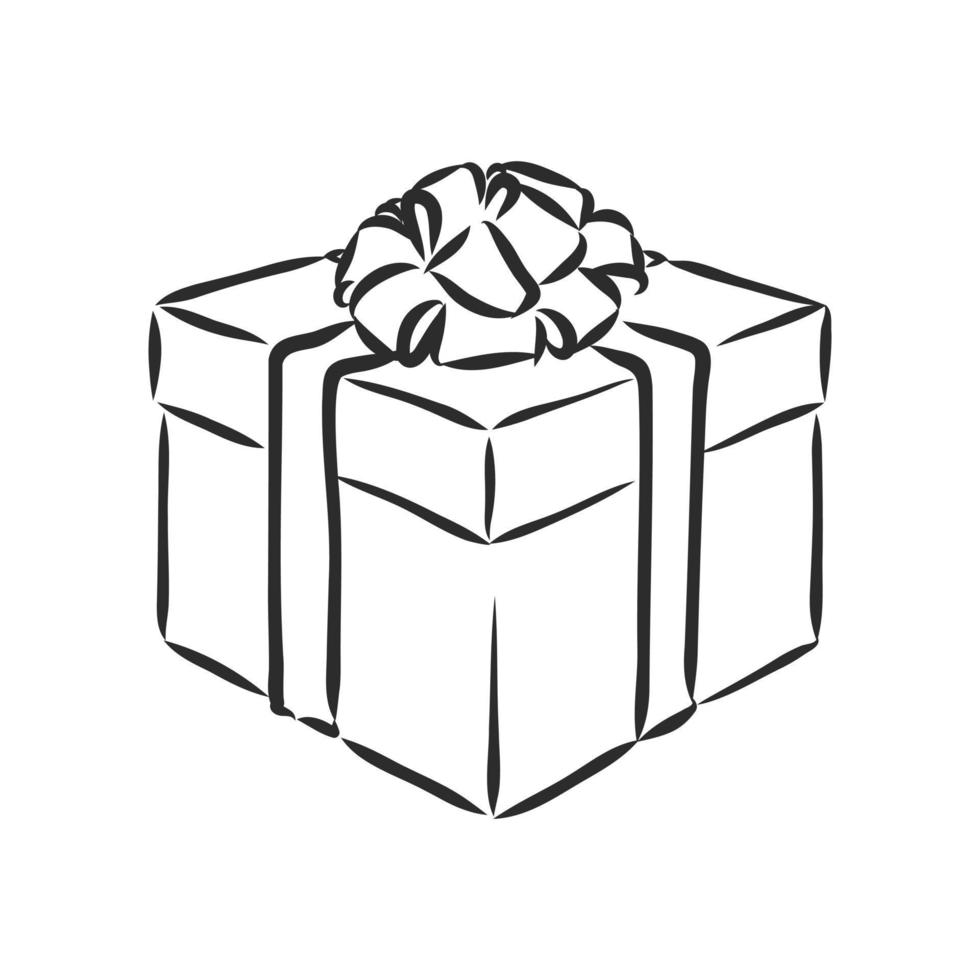 gift box vector sketch