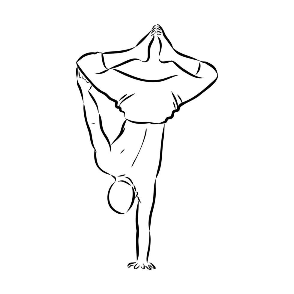 bosquejo del vector de la pose de yoga