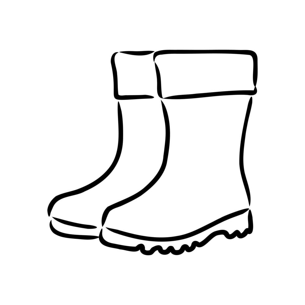rubber boots vector sketch