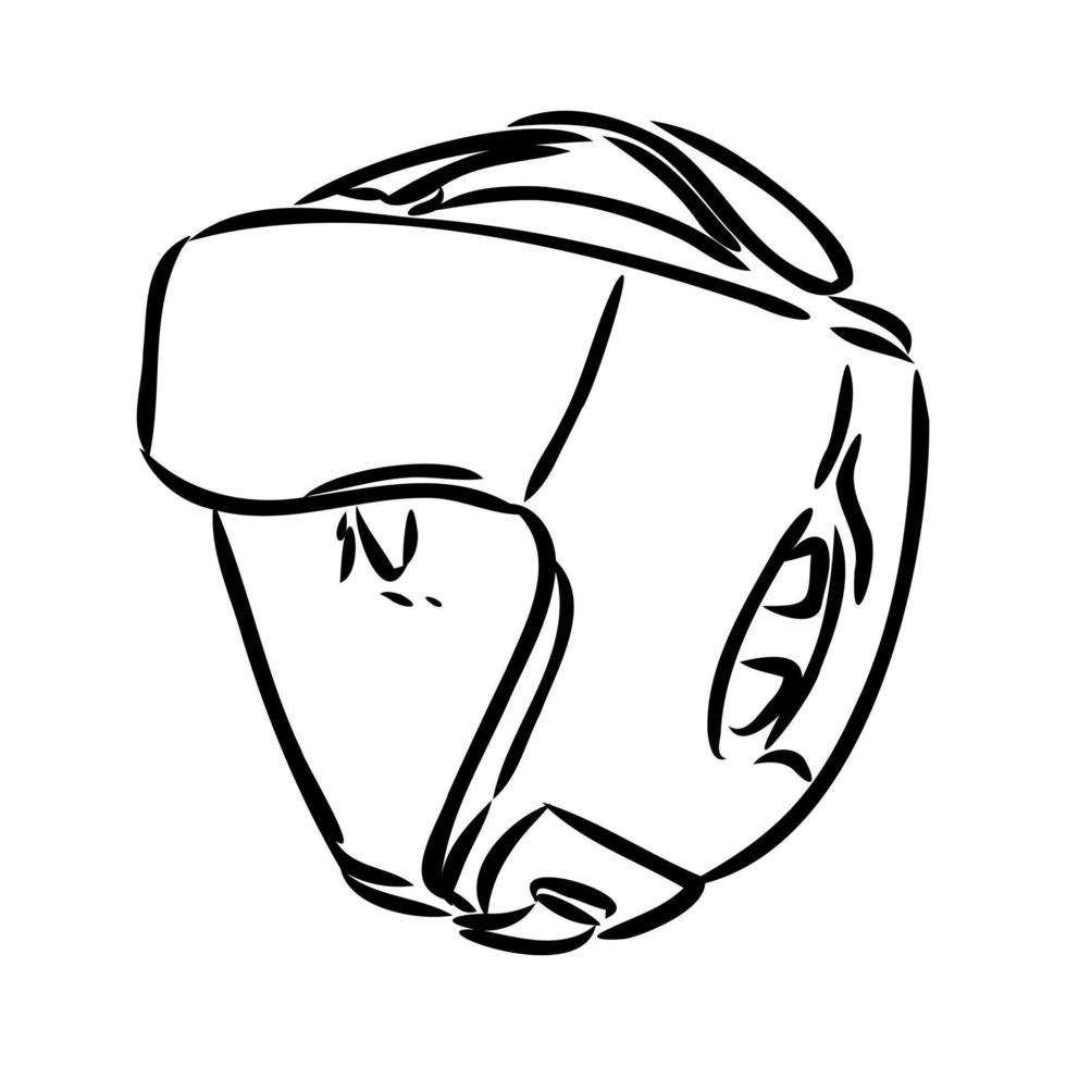 bosquejo del vector del casco de boxeo