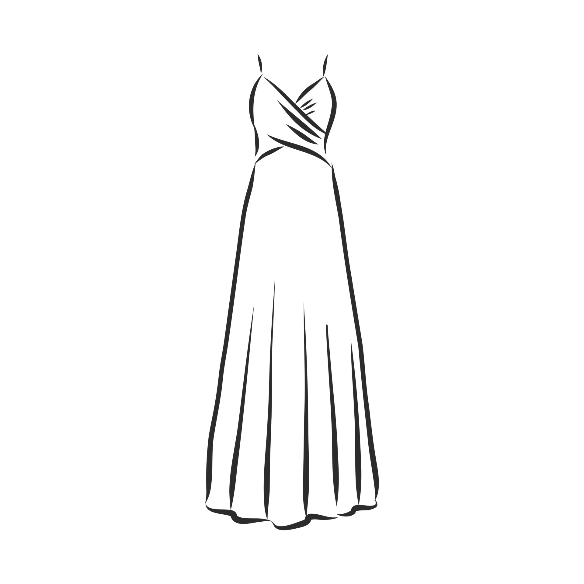 dress vector sketch 7312891 Vector Art at Vecteezy