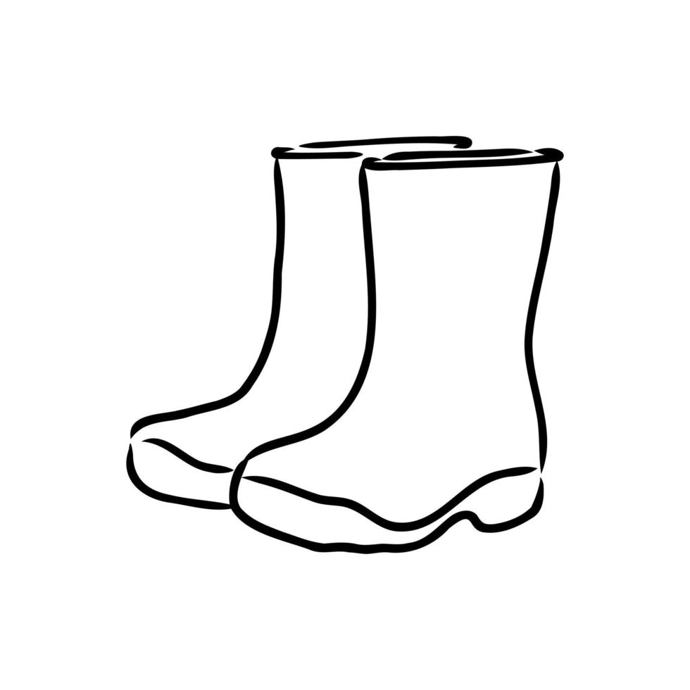 rubber boots vector sketch