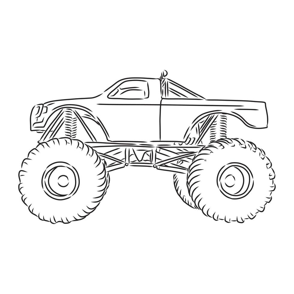 monster truck vector sketch