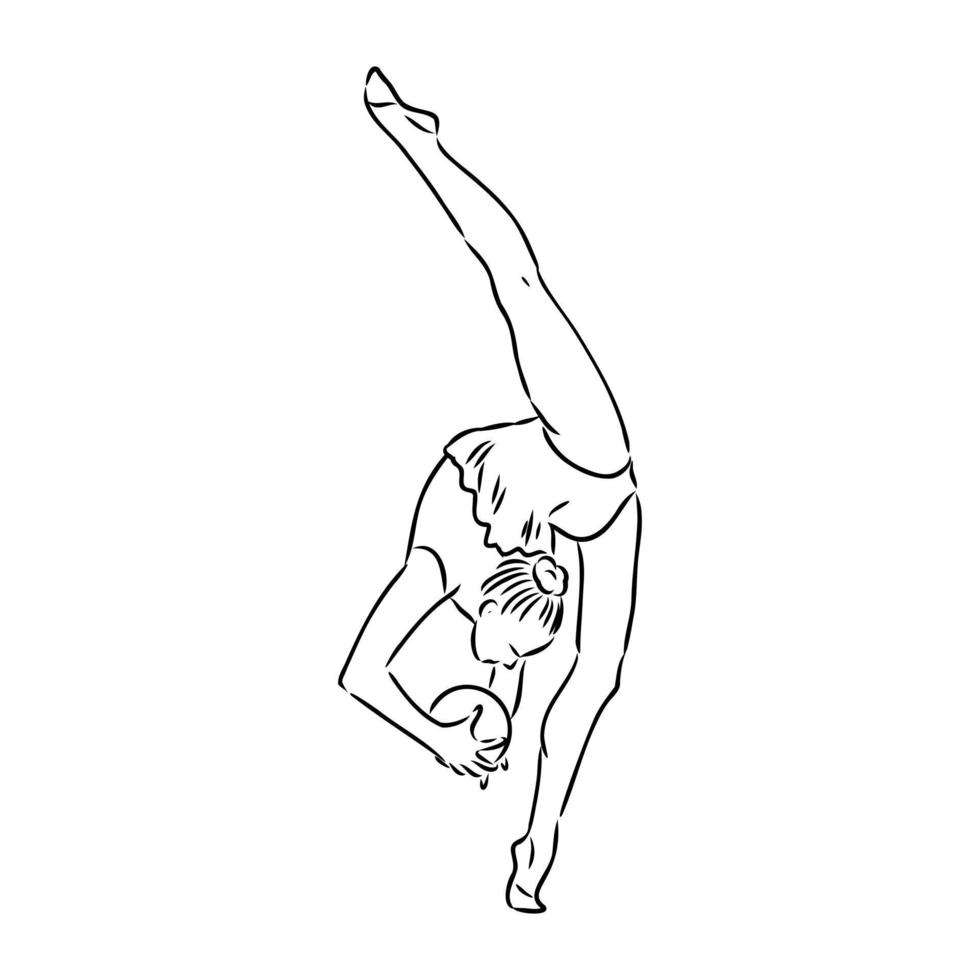 artistic gymnastics vector sketch