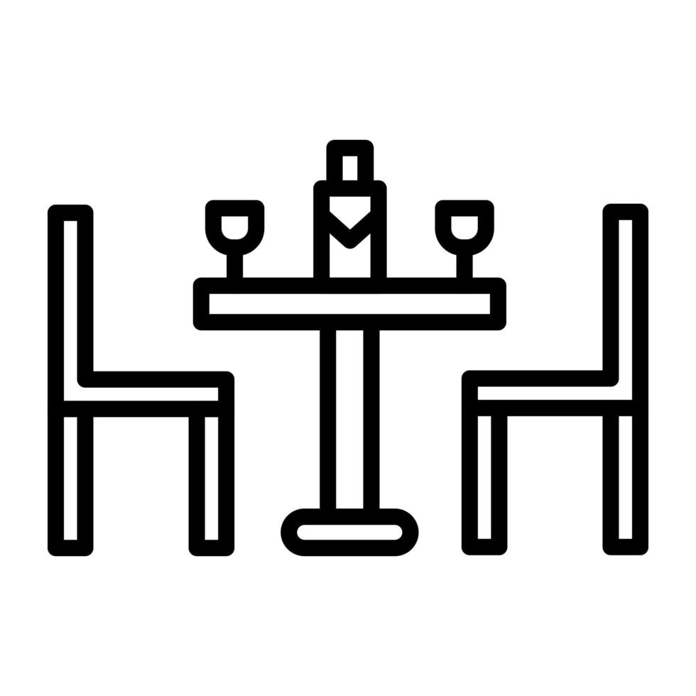 icono de línea de mesa de comedor vector