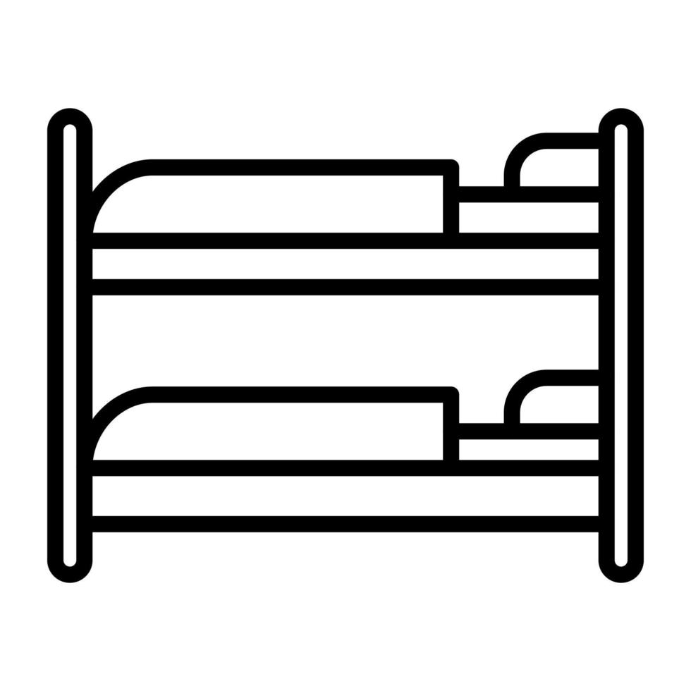 Bunk Bed Line Icon vector