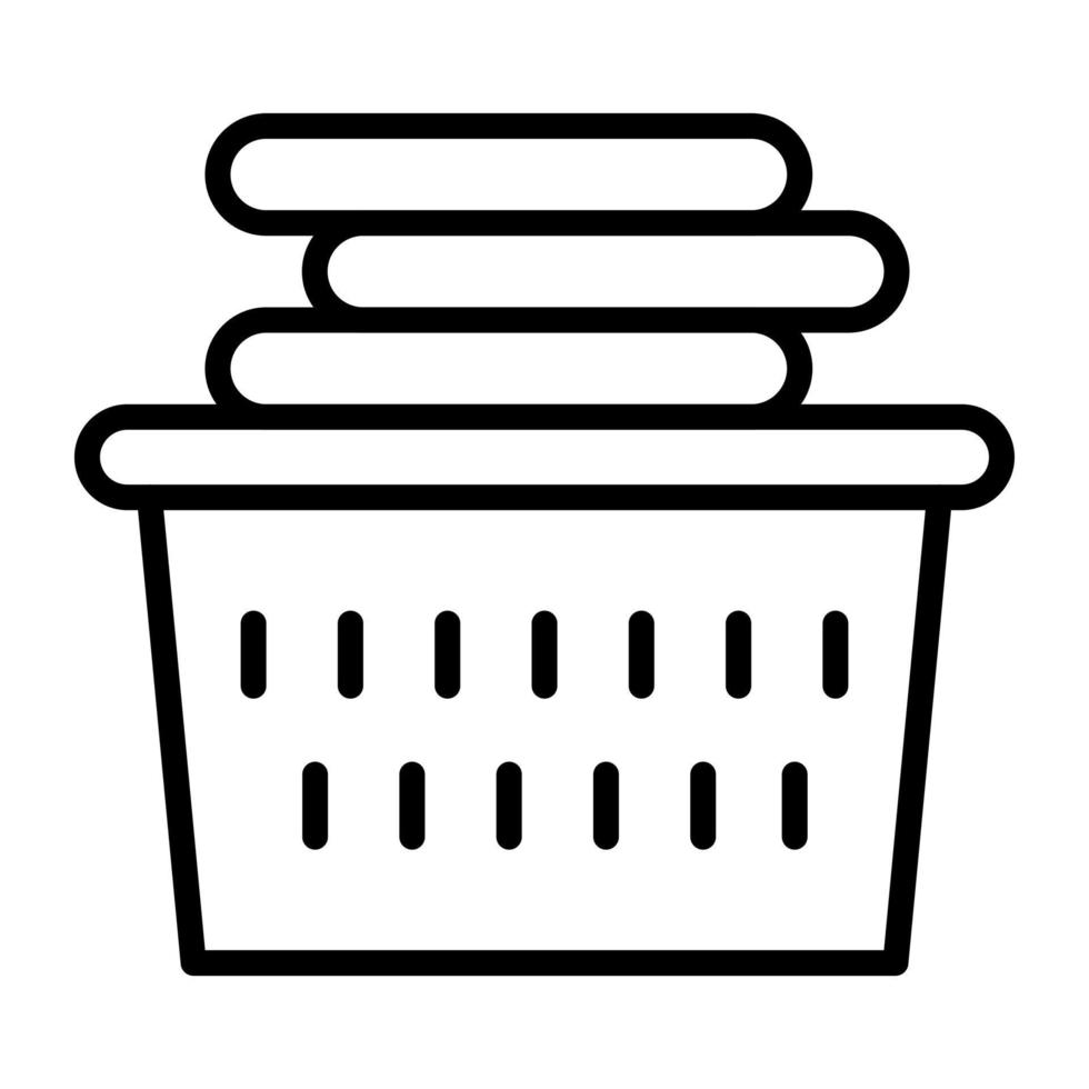 Laundry Basket Line Icon vector