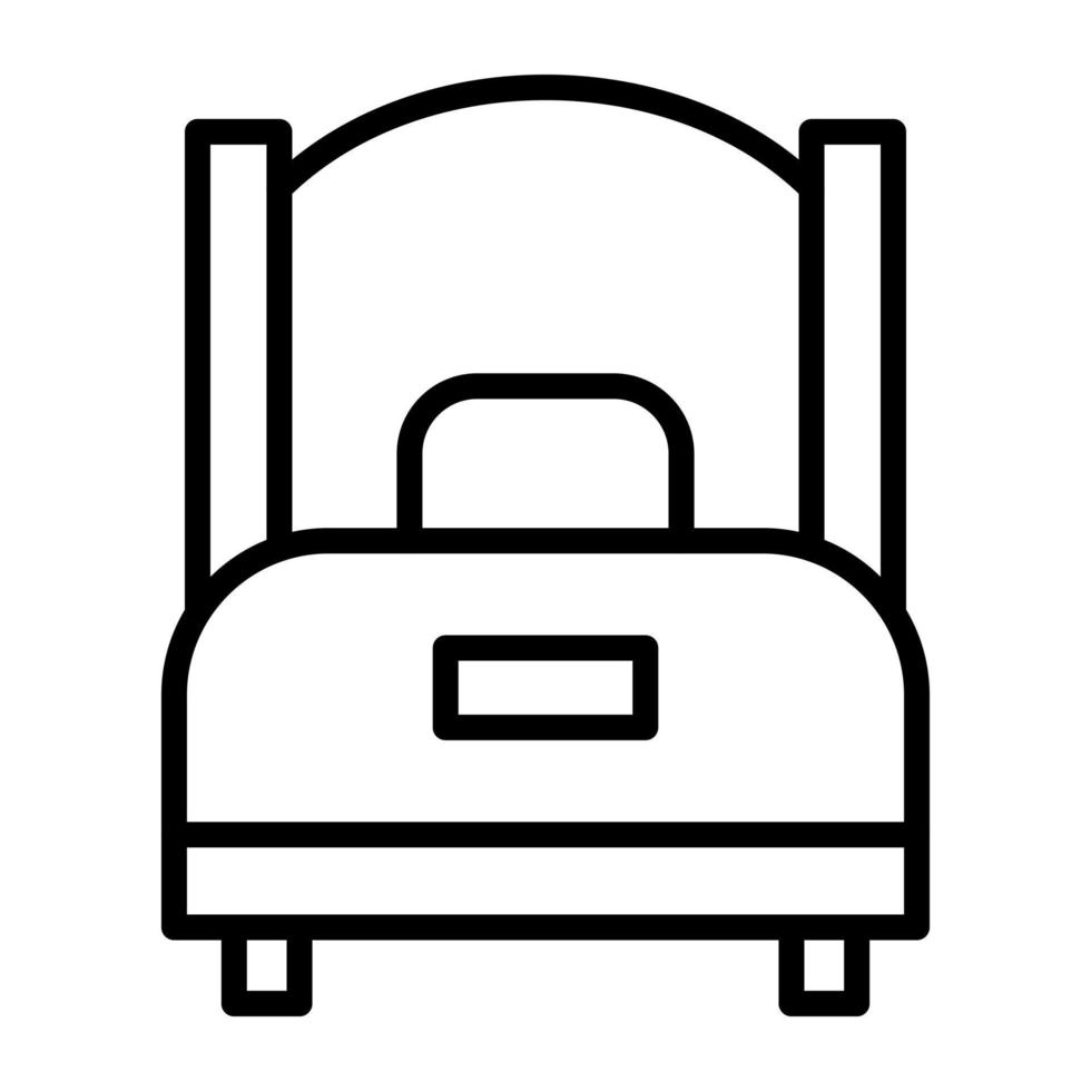 Single Bed Line Icon vector