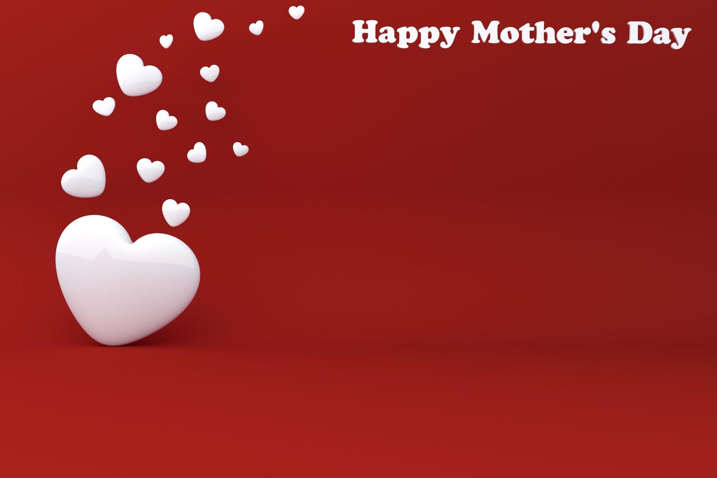 Happy mother's day red background 3d render.Free photo