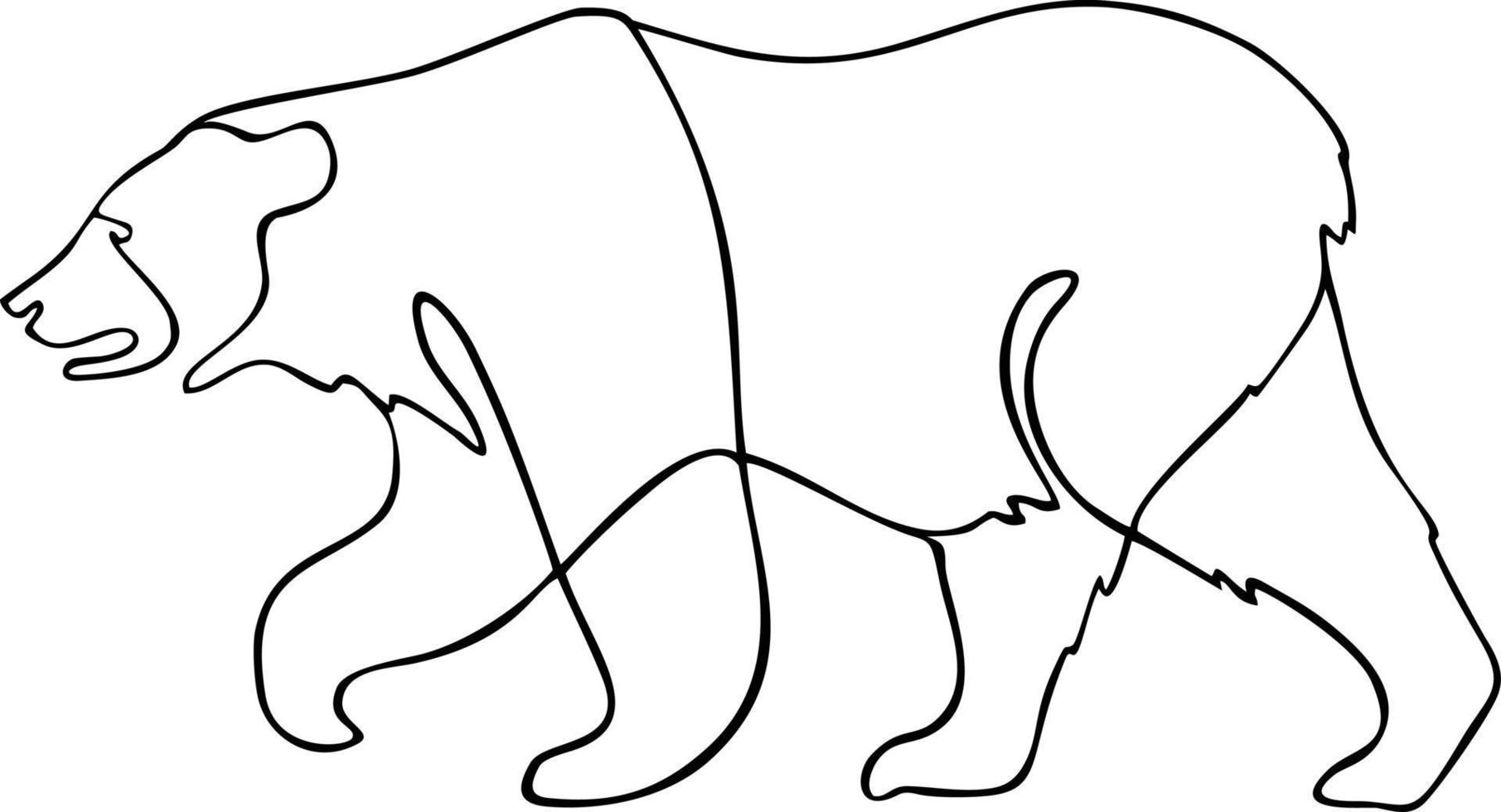 Continuous line going bear vector