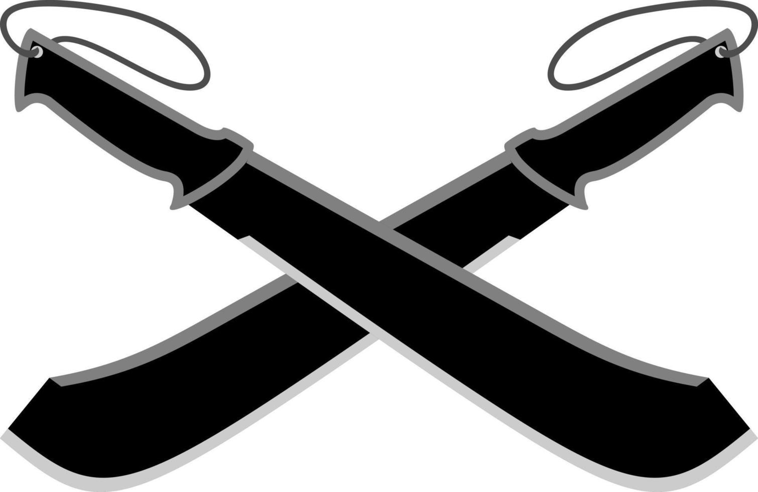 Crossed Bolo machete knife silhouette, vector design