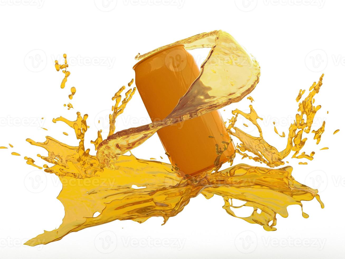 3D Render Oil or Juice and splash for power energy on white background photo