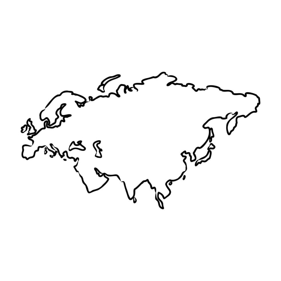 bosquejo del vector del mapa de eurasia