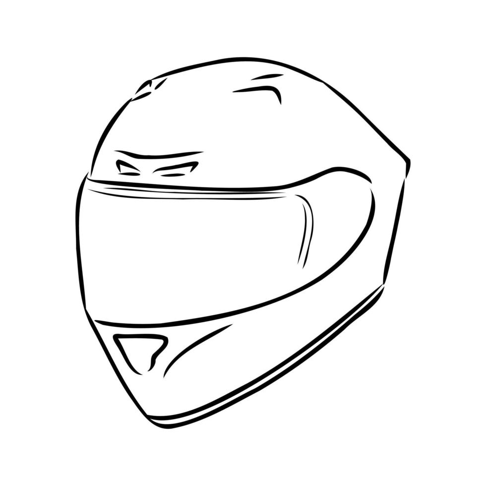 bosquejo del vector del casco de la motocicleta