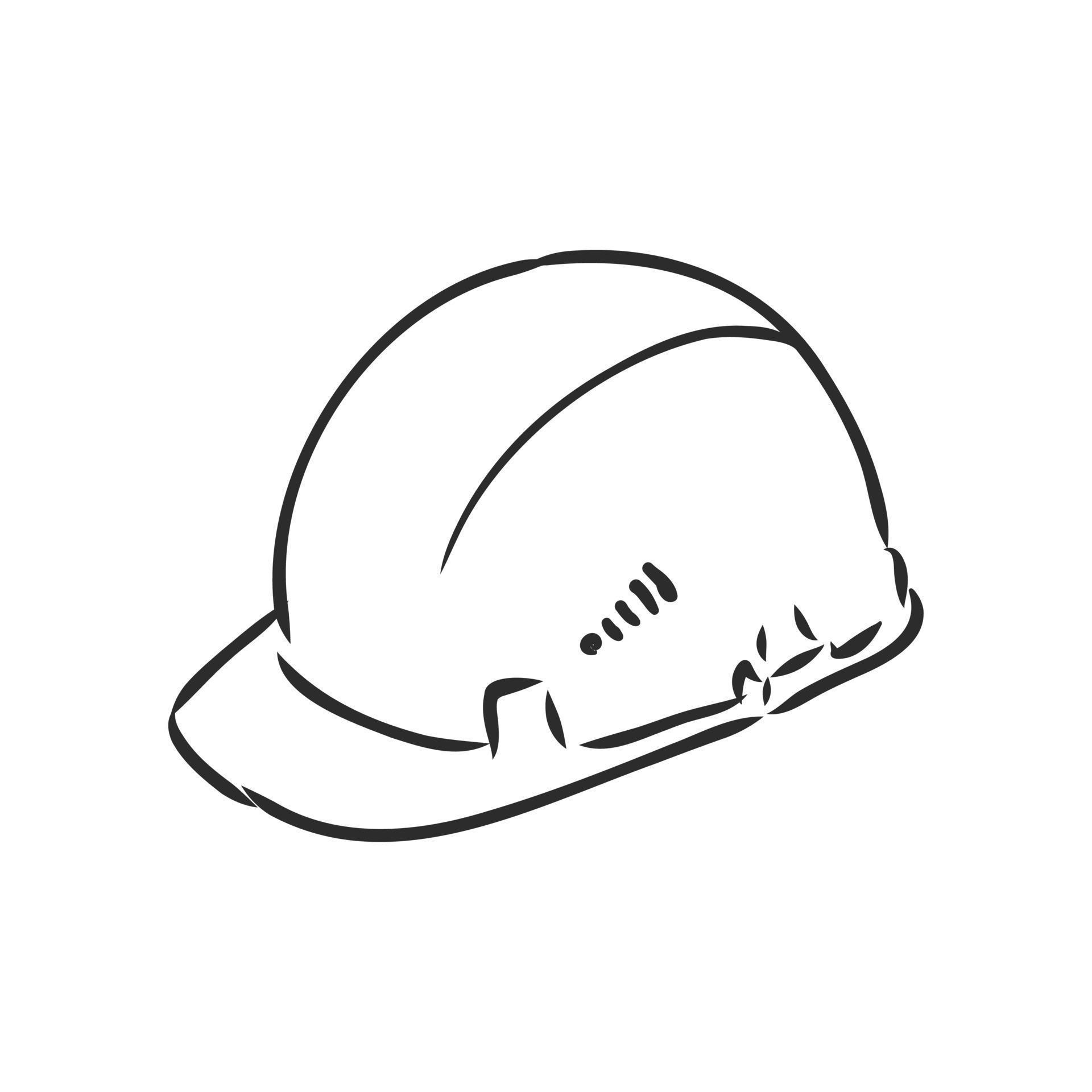 construction helmet vector sketch 7313334 Vector Art at Vecteezy
