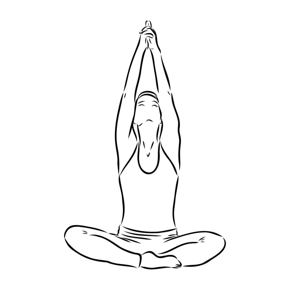 bosquejo del vector de la pose de yoga