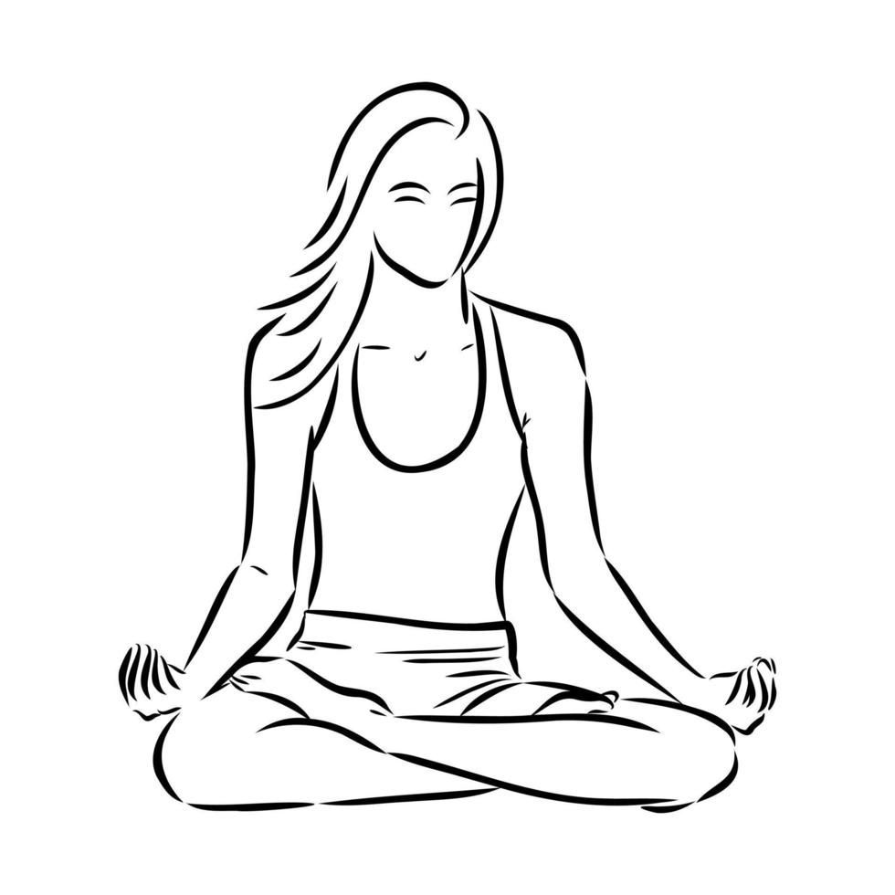 bosquejo del vector de la pose de yoga