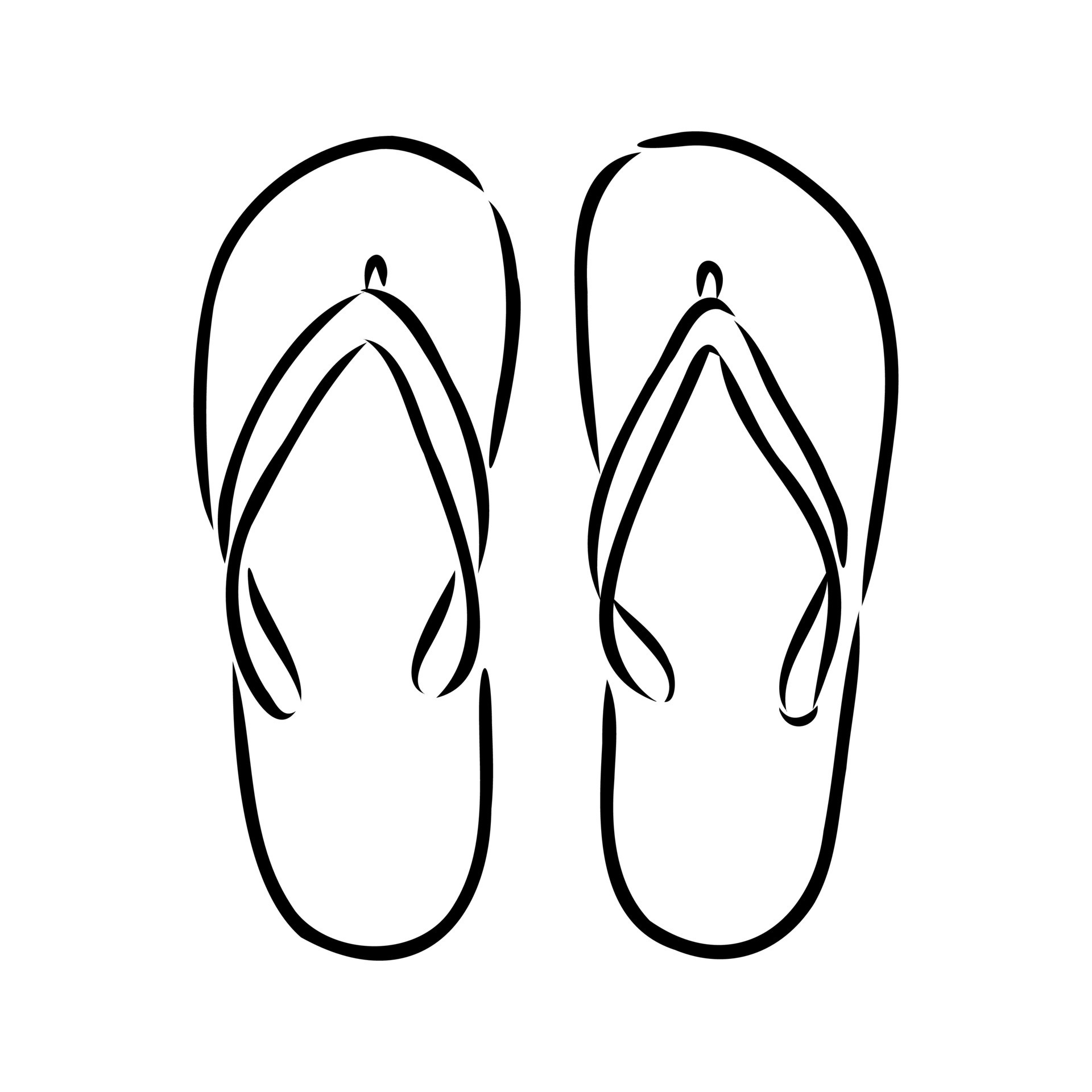 flip-flops vector sketch 7313536 Vector Art at Vecteezy