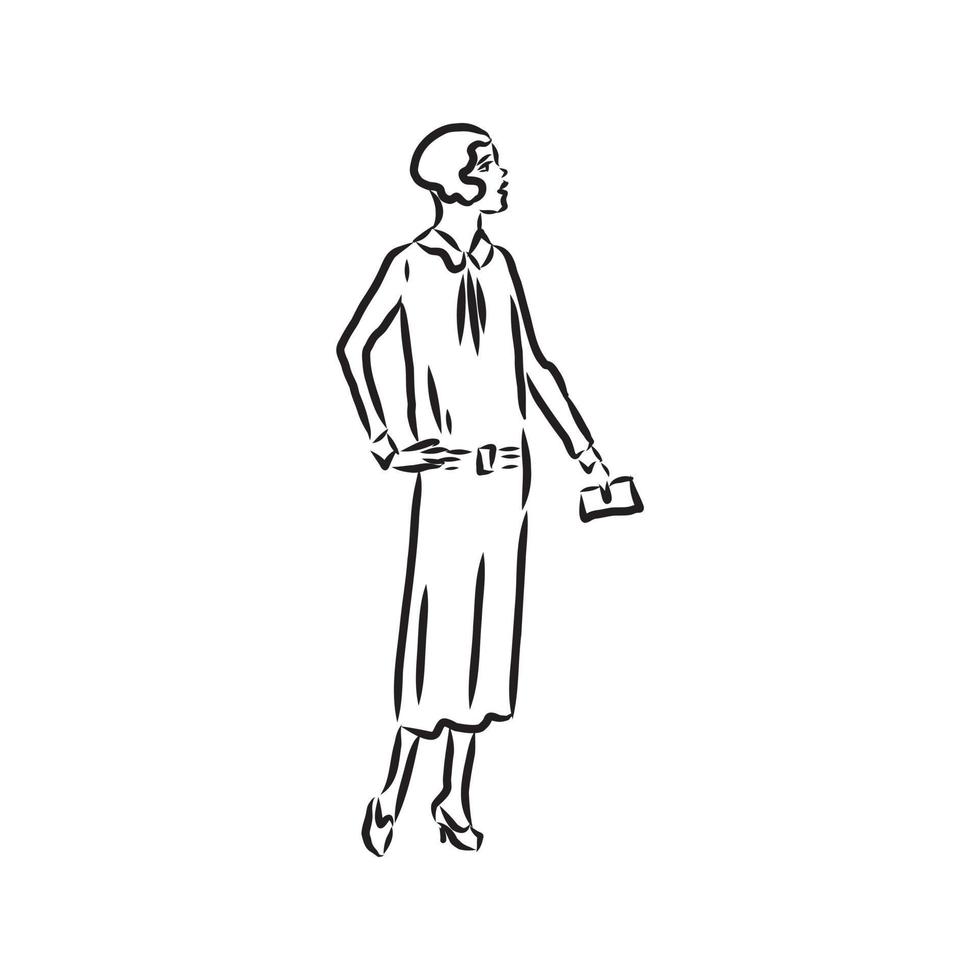 retro fashion vector sketch