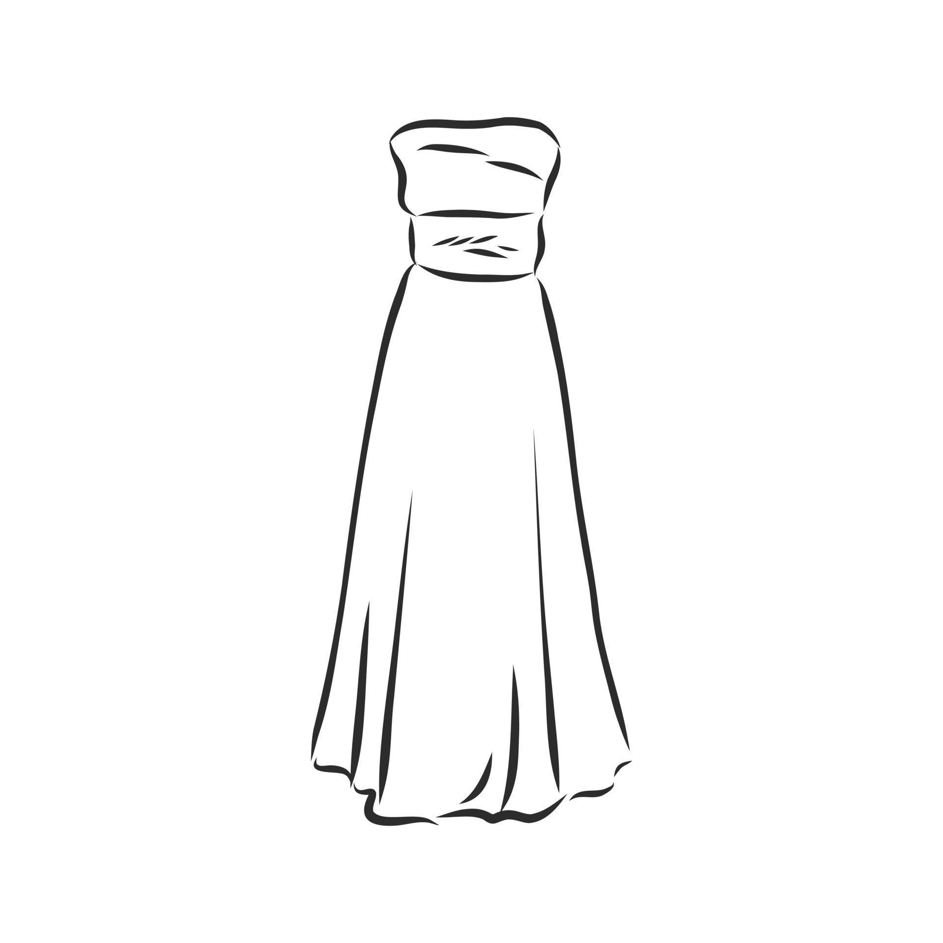 dress vector sketch 7313553 Vector Art at Vecteezy