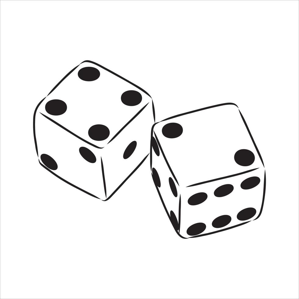 playing dice vector sketch