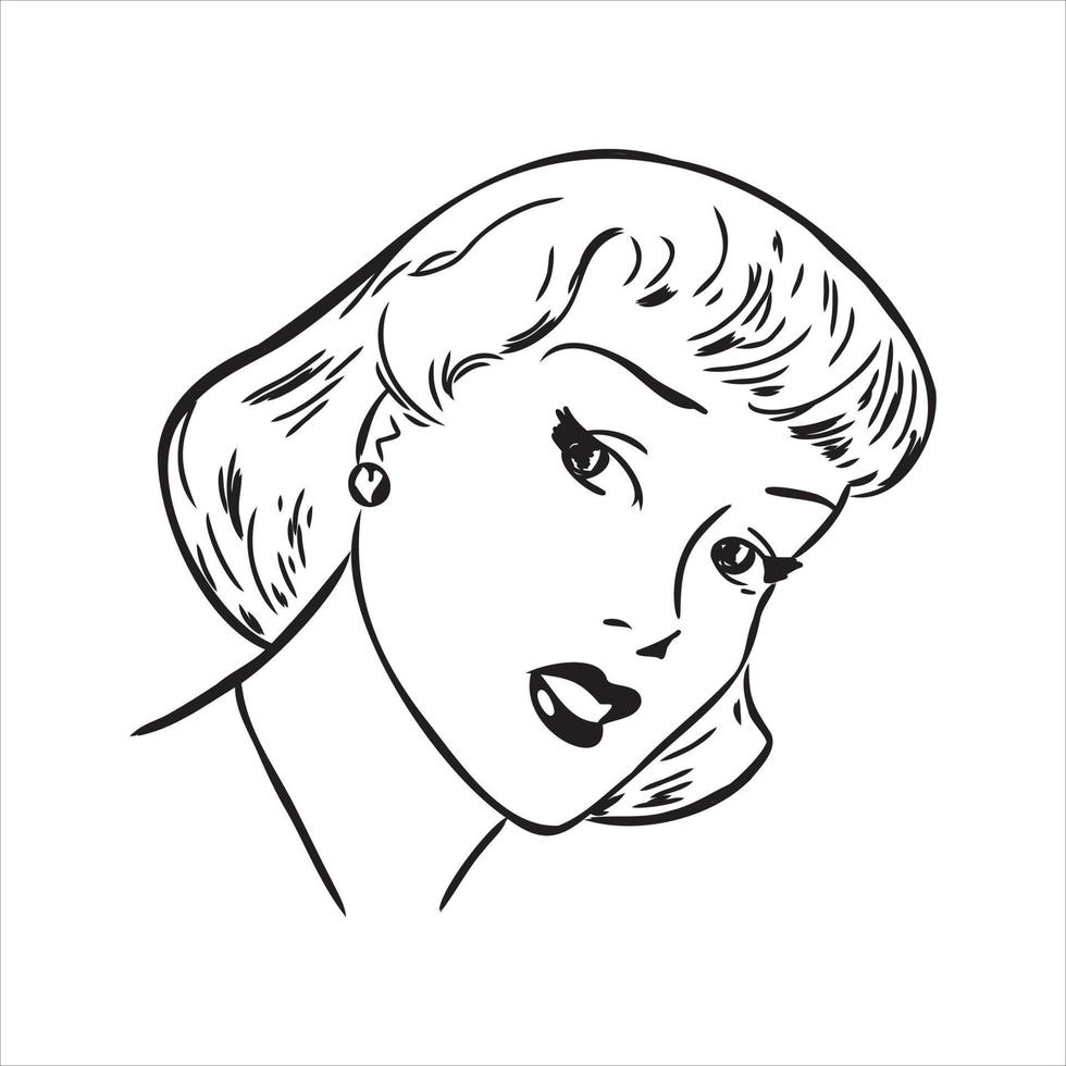 retro comics character vector sketch