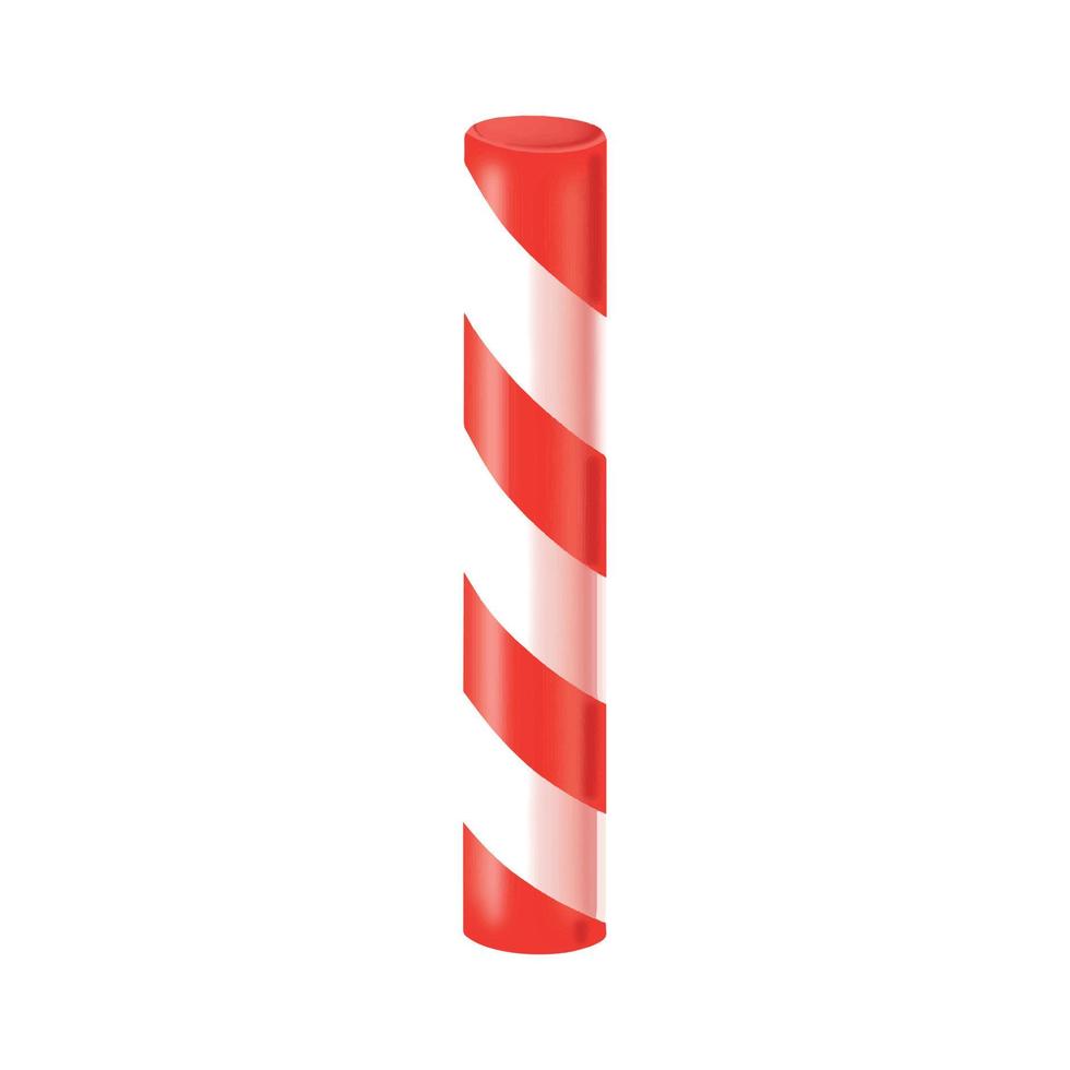 Red and white striped candy stick vector