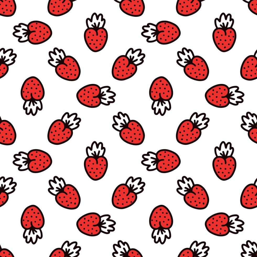 Seamless pattern with strawberries. Vector illustration