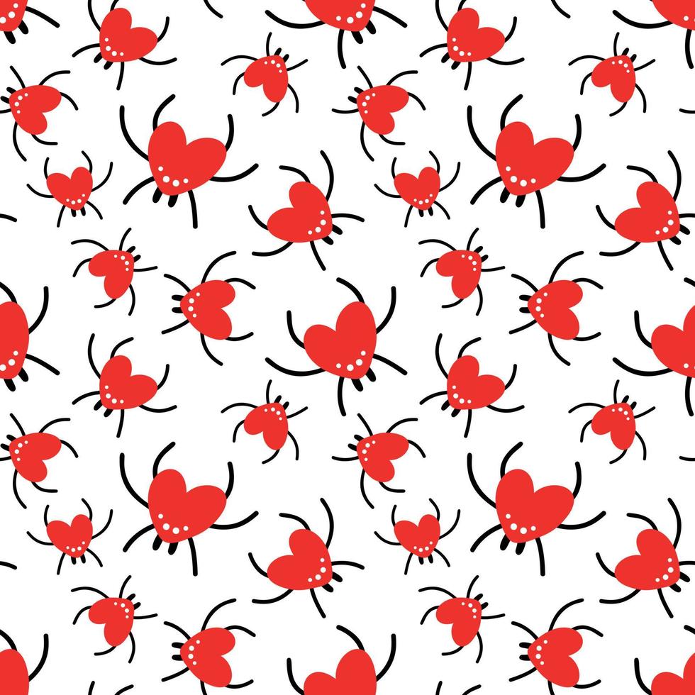 Seamless background with red spiders vector