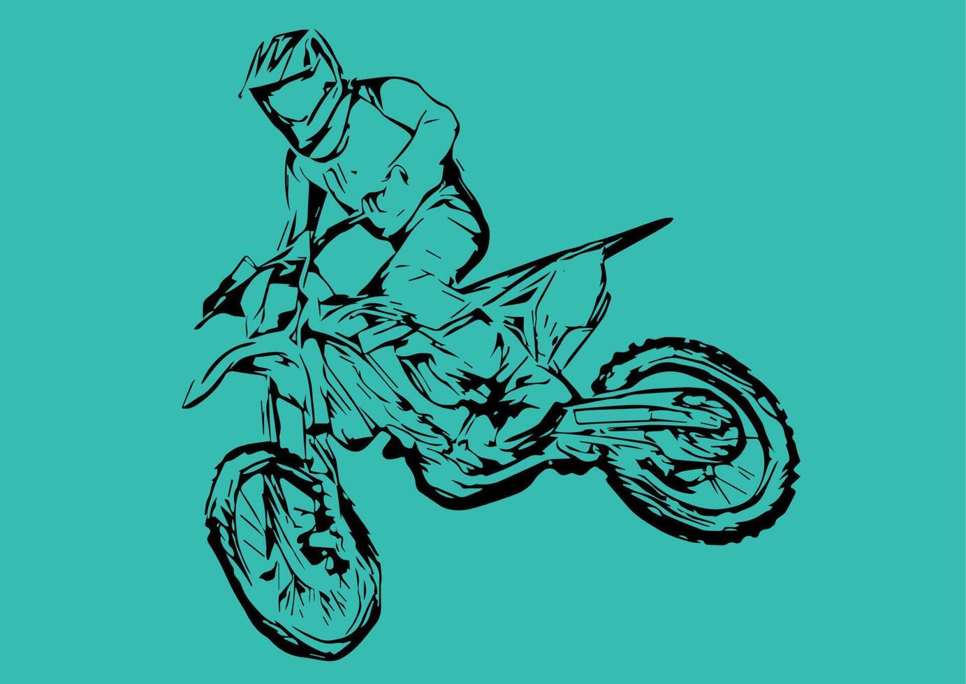 vector de silueta de salto de motocross