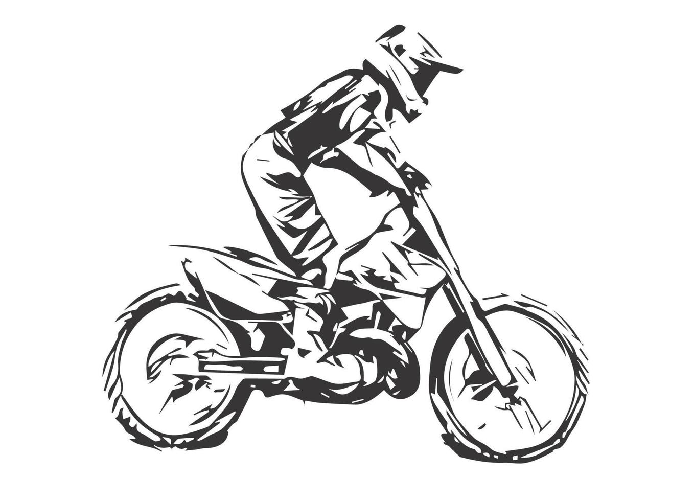 vector de silueta de salto de motocross aislado sobre fondo blanco.