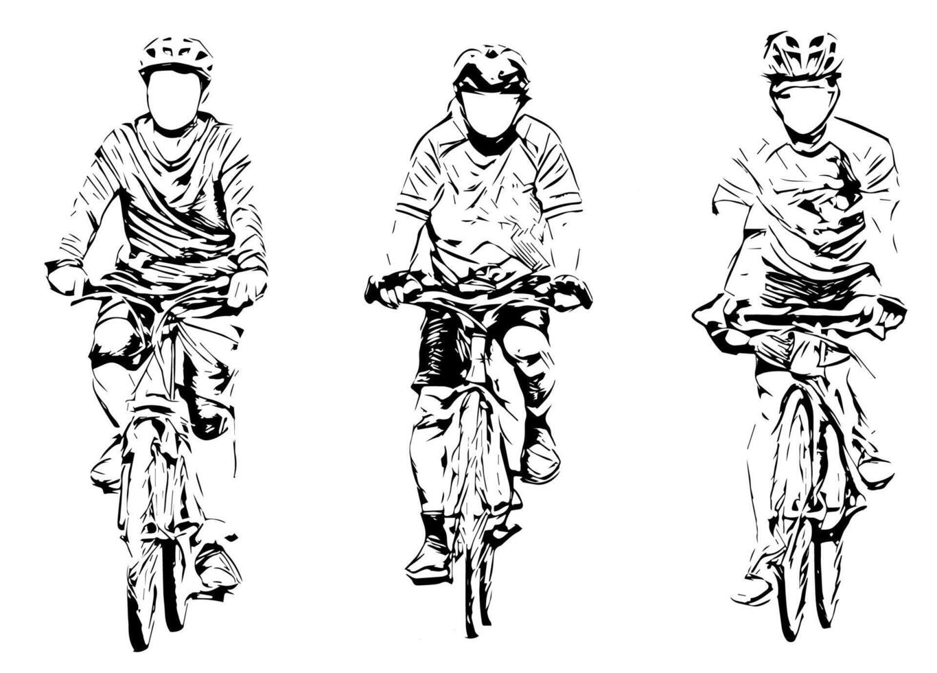 hombre montando una silueta de bicicleta. vector aislado sobre fondo blanco.