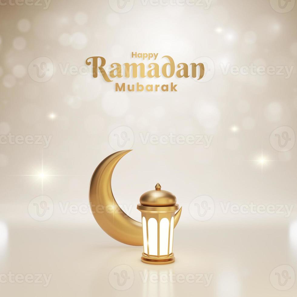 Islamic greeting ramadan mubarak card design photo